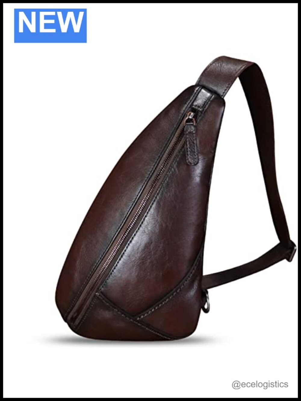 Genuine Leather Sling Bag Handmade Retro Crossbody Backpack Purse Hiking